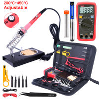 A-BF Soldering iron kits 60W 220V Adjustable Temperature Digital Multimeter Auto Ranging solder iron tips welding rework tools