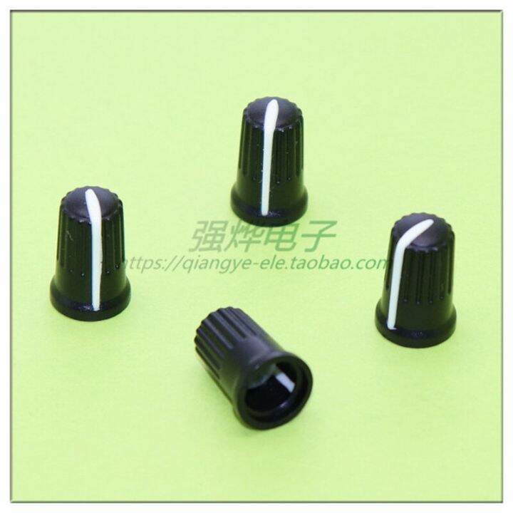 10-pieces-11-5mm-18mm-black-and-white-plastic-knob-potentiometer-knob-volume-adjustment-knob-flower-shaft-inner-hole-6mm-guitar-bass-accessories