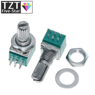 1pcs/lot RK097G 6Pin 5K 10K 20K 50K 100K B5K with a switch audio shaft 15mm amplifier sealing potentiometer