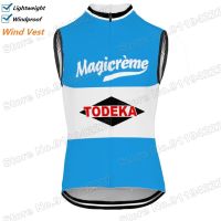 2021 Magicreme Cycling Vest Windproof Retro Belgian Team Race Wind Vest Bike Jersey Sleeveless Bicycle Clothing MTB Maillot