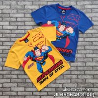 เสื้อคอกลมผ้าคอตตอน พิมพ์ลาย  Justice League JL650648    (S-XL) สำหรับเด็กอายุ 4-10 ปี  สินค้าพร้อมส่ง