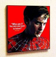 คำพูดผ้าใบโปสเตอร์ป๊อปอาร์ตซูเปอร์ฮีโร่ Peter Parker สติกเกอร์ติดผนังกรอบ