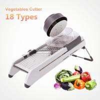 Professional Vegetable Slicer with Adjustable Stainless Steel Blades Manual Mandoline Onion Cutter Kitchen Garlic Crusher Tool