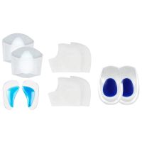 1 Set White Gel Arch Support Set, Sleeves/Shoe Insoles &amp; 1 Set White+Blue Heel Cups,Gel Heel Cushion