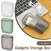 Data Cable Storage Box Desk Organizer Dustproof Storage Case With Cover Phone Charger Box Transparent Cable Wire Container Box