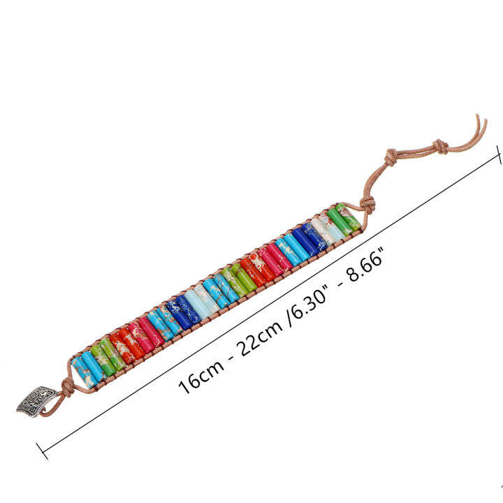 หลอดหินธรรมชาติ-unisex-สร้อยข้อมือลูกปัดตกแต่งเครื่องประดับโซ่ทำด้วยมือโบฮีเมียน