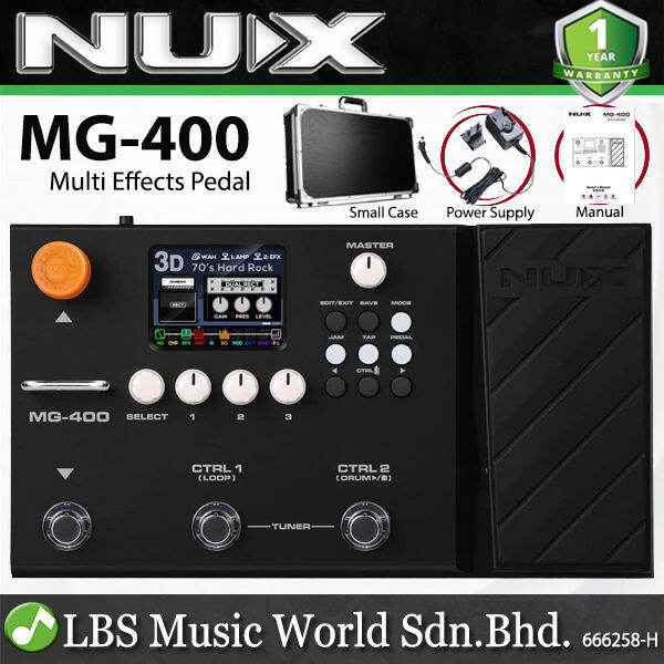 NUX MG-400 Modeling Guitar and Bass Processor Multi Effects Pedal for ...