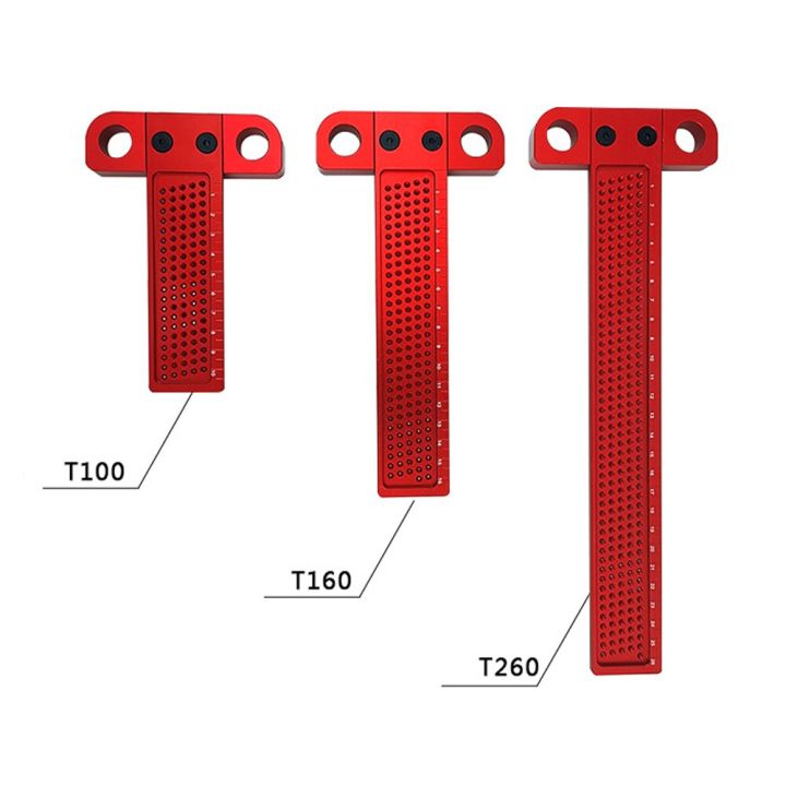 อาลักษณ์งานไม้100-260มม-ไม้บรรทัดชนิด-t-type-ไม้บรรทัดวัดอะลูมินัมอัลลอยวาดเส้นเครื่องวัดทำเครื่องหมายเครื่องมือวัด-diy