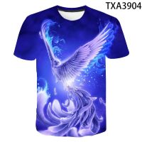 2023 NEW2022ฤดูร้อน Phoenix 3D พิมพ์ T เสื้อเด็กผู้หญิงเด็กแฟชั่น Streetwear ผู้ชายผู้หญิงเด็กลำลองแขนสั้น Cool Tops Tee