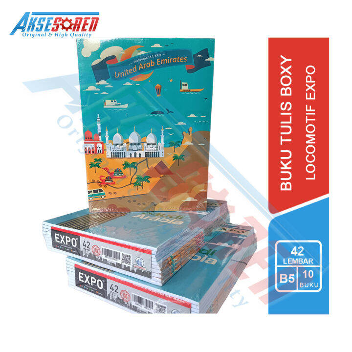 Aksesoren Buku Tulis Sekolah Boxy Locomotif Expo [42 Lembar/10 Buku ...