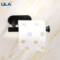 ✖ ULA Stainless Steel Toilet Roll Paper Holder Black Punch-Free Kitchen Tower Holder Self Adhesive Wall Mounted Tissue Towel Rack