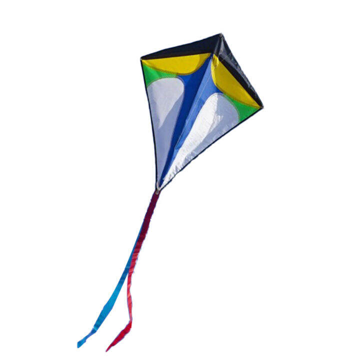 TDS Diamond Kite Eyecatching Easy Installation Polyester Rainbow Outdoor Sports Kite for