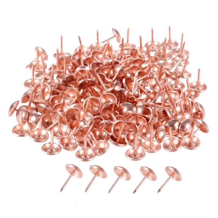 100pcs-rose-gold-upholstery-round-head-nails-11mm-17mm-metal-pushpin-vintage-tacks-antique-stud-jewelry-case-wine-box-sofa-decor