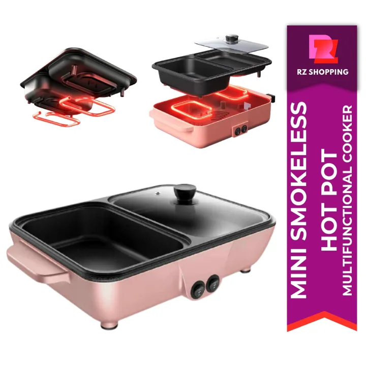 Electric Cooker Multifunctional Smokeless Mini Hot Pot Barbecue Grill,Pots,Electric Grill,Grill