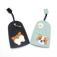 ☈ Fashion Cute Corgi Dog Pull Type Key Bag PU Leather Key Wallets Housekeeper Car Key Holder Case New Leather Keychain Pouch