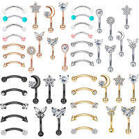 เจาะคิ้วชุด16G Barbell Piering Rook Daith ต่างหู Bulk กระดูกอ่อน Helix เครื่องประดับ Tragus เจาะ Labret Lip Ring