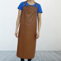 Priced 1.1 meters straight for elastic waterproof PU leather apron kitchen adult long soft labor protection apron