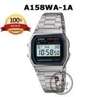 CASIO ประกัน CMG รุ่น A158WA-1DF นาฬิกาสายสแตนเลส ยอดนิยม อมตะ ทนมาก ขายดี DIGITAL พร้อมกล่อง มีประกัน 1ปี A158