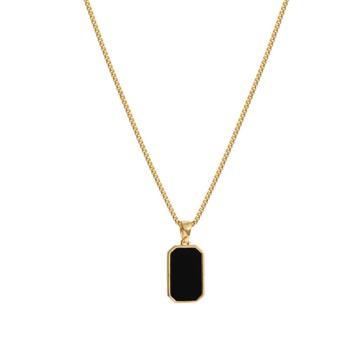 long-women-black-gold-exquisite-jewelry-minimalist-necklace-rectangular