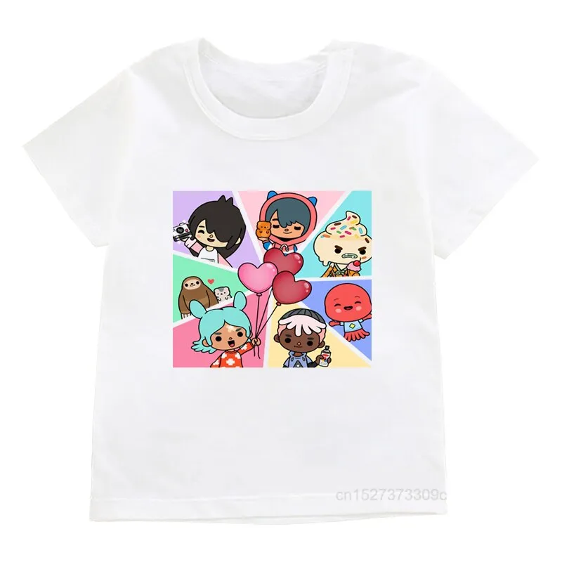 Girls/boys Game Toca Boca And Gacha Life World Cartoon Graphic Printed  T-shirt Kids Comfy Versatile Summer Short Sleeved Clothes - Family Matching  Outfits - AliExpress