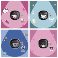 ปลอกหูฟังซินนามอนิเมะบทบาท Hello Kitty Kuromi นุ่มโปร่งใสสำหรับ QCY HT03หูฟังหูฟังแบบไร้สายกล่องพร้อมจี้