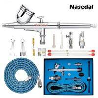 Nasedal ปืนพ่นสี7Cc 0.3มม.,แอร์บรัชแบบ Dual-Action สำหรับพ่นสีโมเดลรูปเค้กแต่งหน้าศิลปะรถยนต์สักเครื่องมือ DIY ขนาด0.2มม./0.5มม.