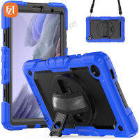 【พร้อมฟิล์มหน้าจอ】 Casing Tablet Fzt สำหรับซัมซุงกาแล็กซีแท็บ A7 Lite 8.7 "(2021) / SM-T225 T225N T220ปลอกซิลิโคน TPU และ PC นิ่มมีขาตั้ง + Tali Bahu + สายรัดข้อมือ