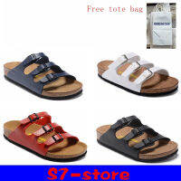 【Ready Stock】Classic Cork Slippers Beach Casual Sandals（with box+tote bag）