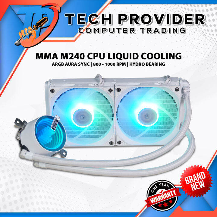 MMA MA240 CPU LIQUID COOLING FAN ARGB AURA SYNC, SPEED FAN 8001800