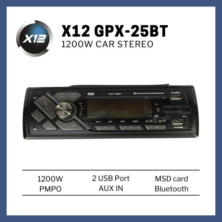 X12 GPX25BT Advanced Car stereo audio system AM/FM Car stereo with 2