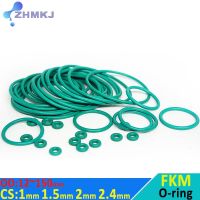 Green FKM cincin O CS 1mm 1.5mm 2mm 2.4mm Gasket isolasi minyak tahan suhu tinggi Fluorine karet OD 5mm 70mm