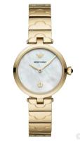 นาฬิกาข้อมือผู้หญิง ARMANI Mother of Pearl Dial Gold Tone Bracelet Ladies Watch AR11198