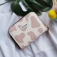 Cute Cow Coin Wallet Purse Women Zipper PU Leather Change Purses Korean Kawaii Pink Coin Purse Mini Organizer Coin Bag WY64