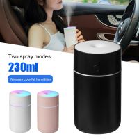 【DT】  hotWireless 230ml Mini Humidifier USB Rechargeable Aroma Essential Oil Diffuser LED Light Portable Humidifier Air Freshener For Car