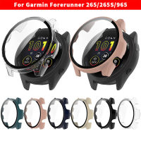 แผ่นป้องกันพีซีเคสกระจกสำหรับ Garmin Forerunner 965 265 265S เคสคลุมทั้งหมดกันชน + ปลอกกระจกเทมเปอร์9H