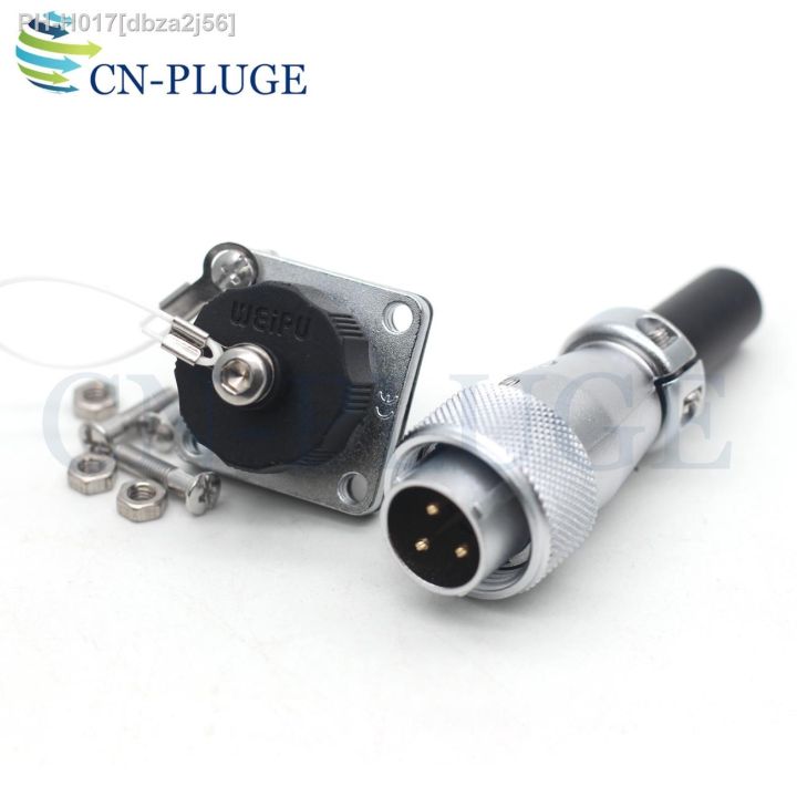 weipu-ws16-square-flange-16mm-chassis-panel-mount-3-pin-metal-aviation-circular-cable-connector-ip67