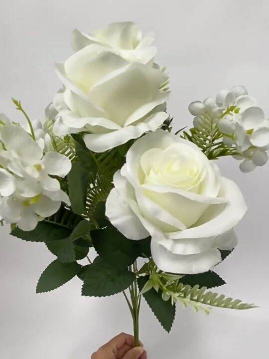 9 Heads Rose Bouquet Lifelike Artificial Fake Flowers For Wedding Party