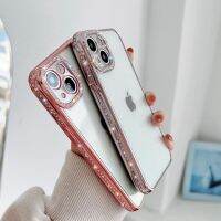 เคสเคลือบเพชรแวววาวสำหรับ iPhone 12 13 Pro Max หรูหราป้องกันกล้องโปร่งใสกันกระแทกสำหรับ iPhone 13 13Pro