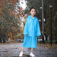 Hooded Raincoat Breathable Long Raincoat Button Closure Waterproof  Useful Outdoor Kids Rain Coat