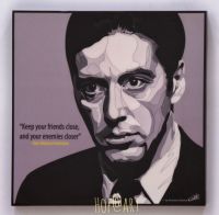 Don Michael Corleone ดอน ไมเคิล คอร์เลโอเน่ Godfather ก็อดฟาเธอร์ เจ้าพ่อ รูปภาพ​ติด​ผนัง ​pop​ art พร้อมกรอบและที่แขวน กรอบรูป แต่งบ้าน ของขวัญ รูปภาพ