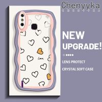 เคส Chenyyka สำหรับ4C Infinix Smart 4 X653แฟชั่น Little Love Heart ดีไซน์ใหม่ขอบครีมกันกระแทกแบบใสนุ่มเคสมือถือโปร่งใสลายกล้องถ่ายรูปปลอกป้องกันอ่อนโยนแบบเรียบง่าย