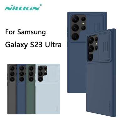 Samsung Galaxy S23 Ultra เคส NILLKIN ซิลิโคนสไลด์ฝาครอบกล้องป้องกันเคสสำหรับ Samsung S23 Ultra822