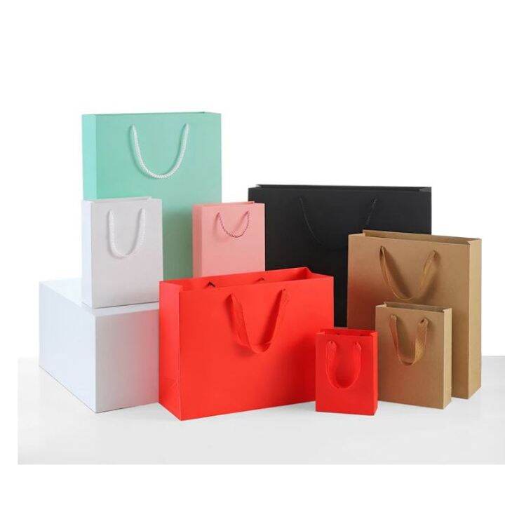 1 pc Premium Paper bag with handle rope horizontal vertical paper bag