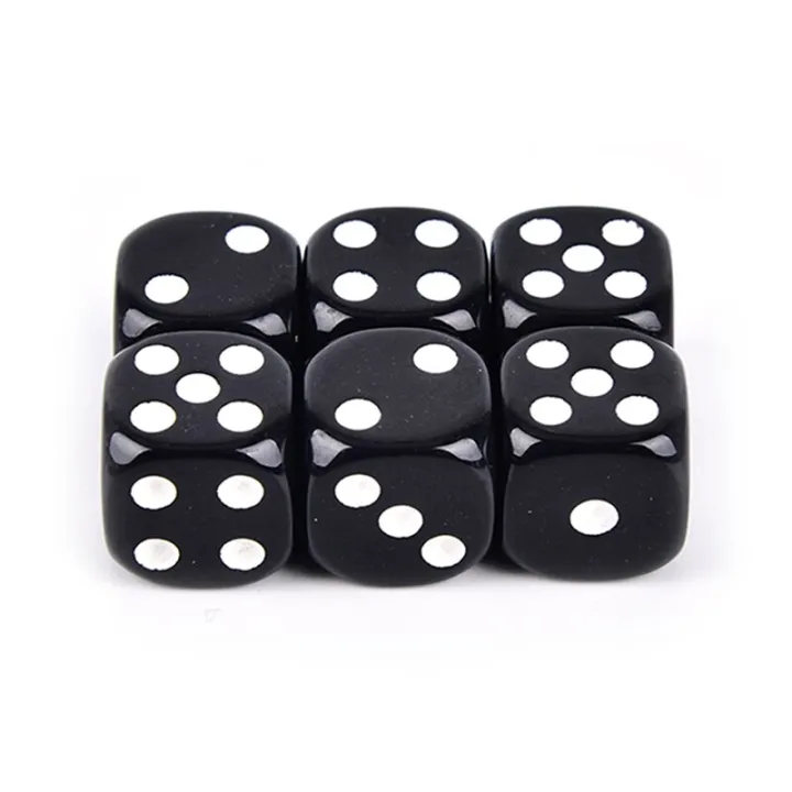 6 PCS 16MM Dices Rounded Corners FourColor Transparent Dice BoardGame