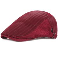 ◎❆☜ HT3128 Men Women Berets Mesh Cap Summer Sun Hat Vintage Newsboy Ivy Flat Cap Artist Painter Beret Hat Retro Beret Cap Men Women