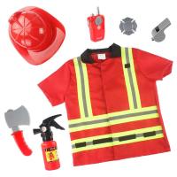 7pcs Kids Firefighter Cosplay Little Fireman Firemen Costume Uniform For Boy Child Halloween Carnival Party Costumes For Boys