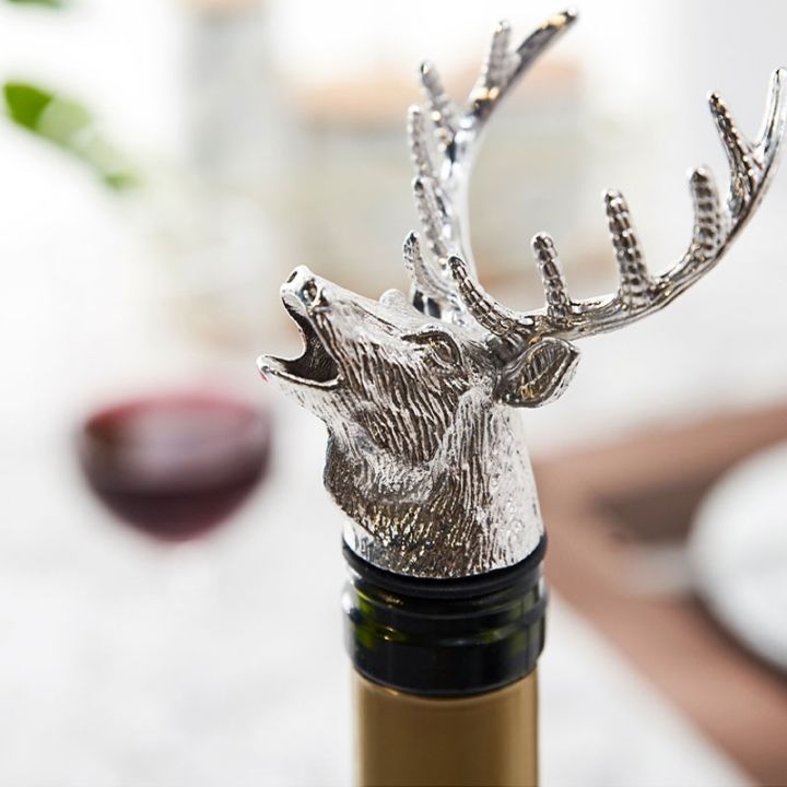 dispenser-for-wine-jagermeister-zinc-alloy-deer-head-mouth-reindeer-pourer-european-wine-extractor-silver-pourers-wedding-gift