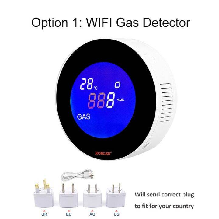 Tuya LPG Natural Gas Detector With Electric Solenoid Valve Automatic ...