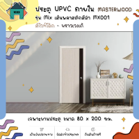 ประตู UPVC ภายใน MASTERWOOD รุ่น Mix เส้นพลาสติกสีดำ MX001 ขนาด 80 x 200 ซม. สีไวท์โอ๊ก - บราวเวงเก้