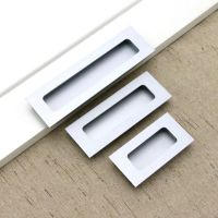 XHLXH Decorative Aluminium Alloy Dresser Finger Pulls for Drawer Door Hardware Furniture Knobs Door Handles Finger Flush Pulls Cabinet Pulls Barn Door Handles